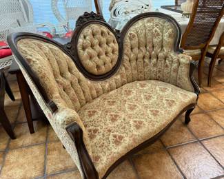 Victorian era love seat.