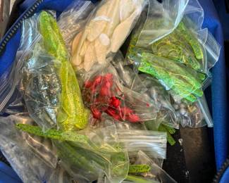 Vintage fishing lures and accessories.