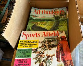 Vintage fishing, outdoor and hunting magazines Circa 1960's.