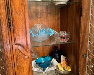 Fenton, Indiana Glass and other vintage dishware. 