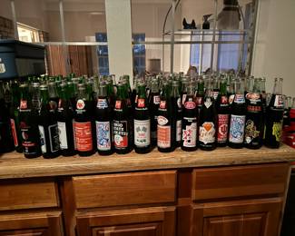 Vintage collector soda bottles. 