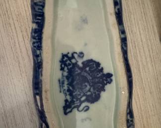 Flow Blue butter dish