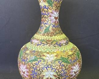 Lot # : 429 - Vintage brass Cloisonné enamel vase
