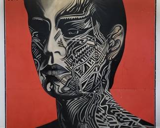 Lot # : 253 - Large "Rolling Stones tattoo you" painting on
