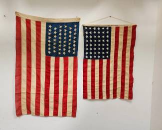 Lot # : 460d - Vintage 46 & 48 star USA flags LA County flag
