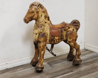 Lot # : 350 - 1950s pedal bucking bronco horse kids toy
