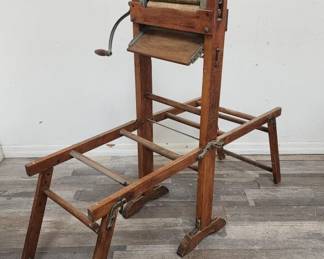 Lot # : 319 - Antique wooden clothes wringer by Marshall Wells
