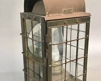 Lot # : 620 - Antique brass “Perko” wall lantern
