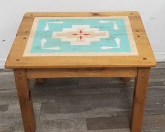 Lot # : 59 - Vintage Southwest-style hand-painted wood
