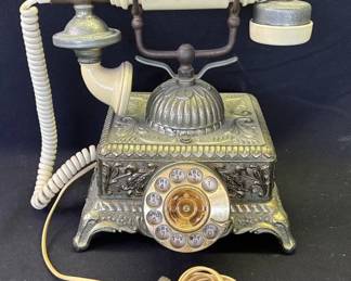 Lot # : 137 - Vintage Imperial brass rotary telephone

