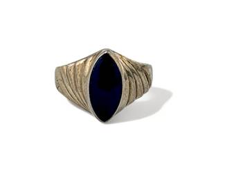 Lot # : 276a - Vintage sterling silver & black onyx ring
