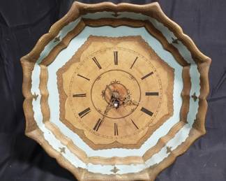 Lot # : 485 - Vintage hand painted wood clock
