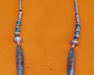 Lot # : 415 - Tibetan handmade necklace with turquoise, coral
