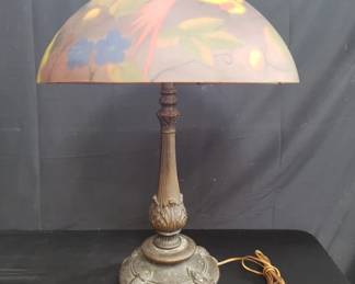 Lot # : 61 - Vintage reverse-painted glass lampshade
