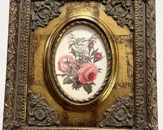 Robert Grace Hollister Botanical Art in Ornate Gilt Wood frame