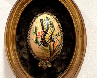 unitque 1970s handpainted butterfly painting with velvet background, there are two. so unique and special