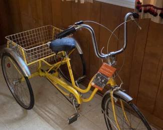 Vintage 70s Schwinn Town And Country Adult Tri Wheeler Bicycle 