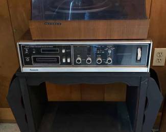Vintage Panasonic Turntable W Receiver Vinyl Storage Table 