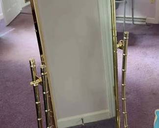 Gold Colored Floor Mirror 