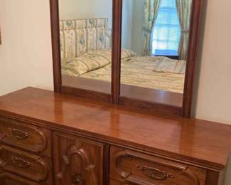 Mid Century Dresser With Double Mirror