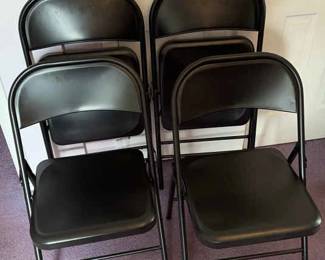 Four Metal Folding Chairs 