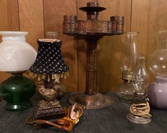 Vintage Lighting Oil Lamps, Table Lamp, Candle Holder 