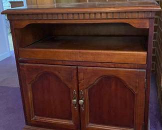 Vintage Wooden End Table Cabinet W Drawer 