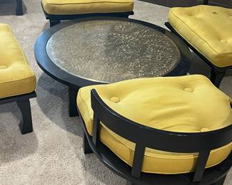 Asian low tea table and chairs