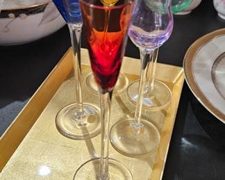 A large variety of barware and glassware.