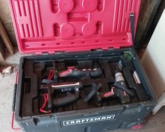 Craftsman Multiple Tool 19.2 Volt Battery Operated Set with Batteries, Charger and Rolling Storage Box!