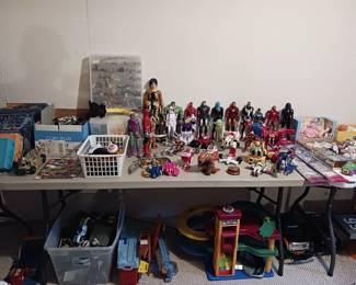 Lots and Lots of Toys! Including Action Figures, Legos, Board Games, Puzzles, Basketballs, Skirt Guns, Play Dough, Playing Cards and More!