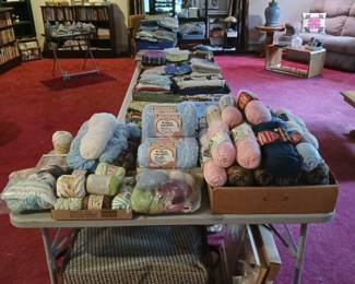Lots of New Skeins of Yarn! Sewing Machine Carrying Bag too!