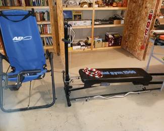 Several Pieces of Weight Equipment. Here is a Total Gym 1500 and an Ab Lounger! 