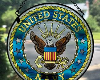 United States Navy stained glass