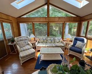 White wicket patio set