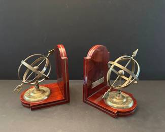 Vtg. Brass bookends 