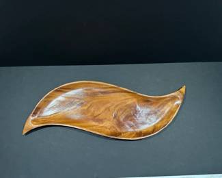 Vtg. wood serving plate