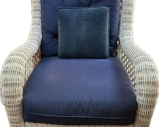Vtg. white wicker rocker
