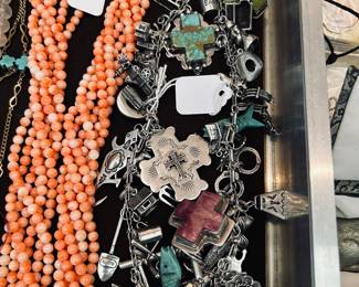 Sterling and coral  jewelry