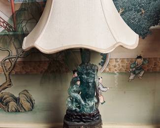 Jade and jeweled lamps