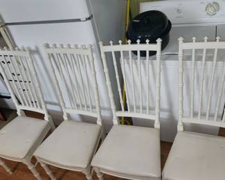 4 white dining room chairs