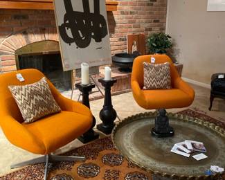 Cole Steel Orange Chair (A), Cole Steel Orange Chair (B), Original Munich 1972 promotional poster- as is 