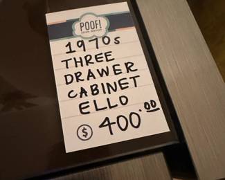 1970's Three drawer cabinet