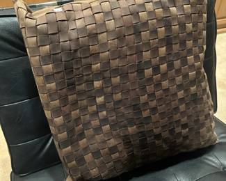 Decorative woven leather pillows  