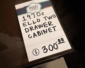 1970's Ello two drawer cabinet
