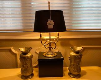 Brass Bouillotte Style Accent Lamp