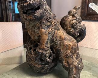 Bronze Gilded Foo Dog Pair 