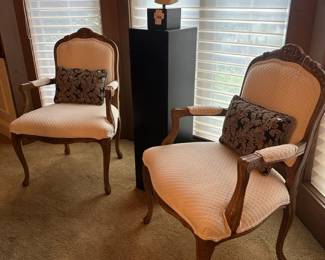Victorian style chair pair, Head of Young Athlete Roman Statue Reproduction, Blazing Needles pillow 