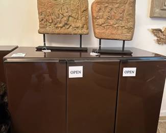 1970's Three drawer cabinet, Thai Terracotta Bas Relief (A) , Thai Terracotta Bas Relief (B) 