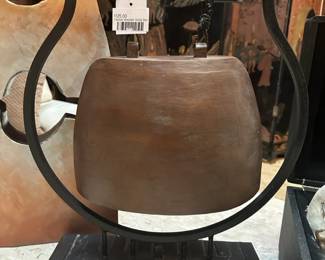 Tibetan Wooden Gong Bell, Freeform Metal Sculpture 